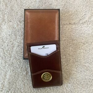 Palm West Wallet Money Clip Boise Cascade Branded Rare Leather Brown NIB